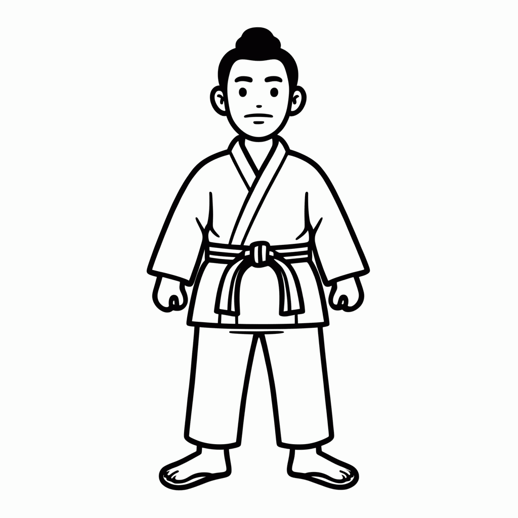 Desenho de Taekwondo Faixa Preta para colorir e imprimir grátis em folha A4