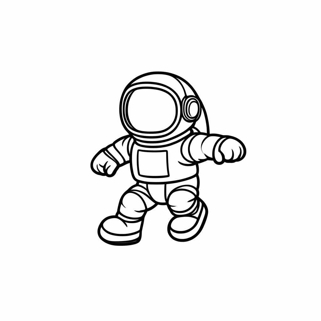 Desenho de Astronauta Flutuando Espaco para colorir e imprimir grátis em folha A4