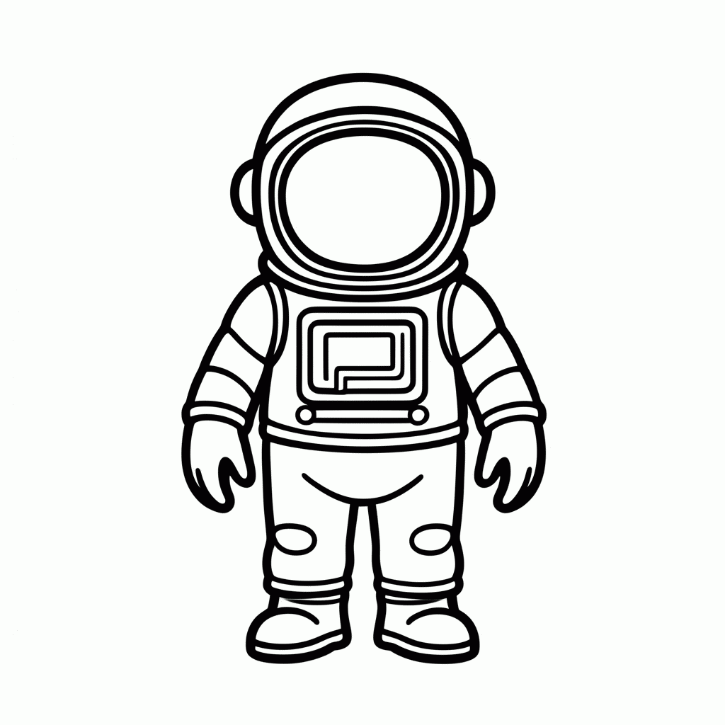 Desenho de Astronauta Traje Branco para colorir e imprimir grátis em folha A4