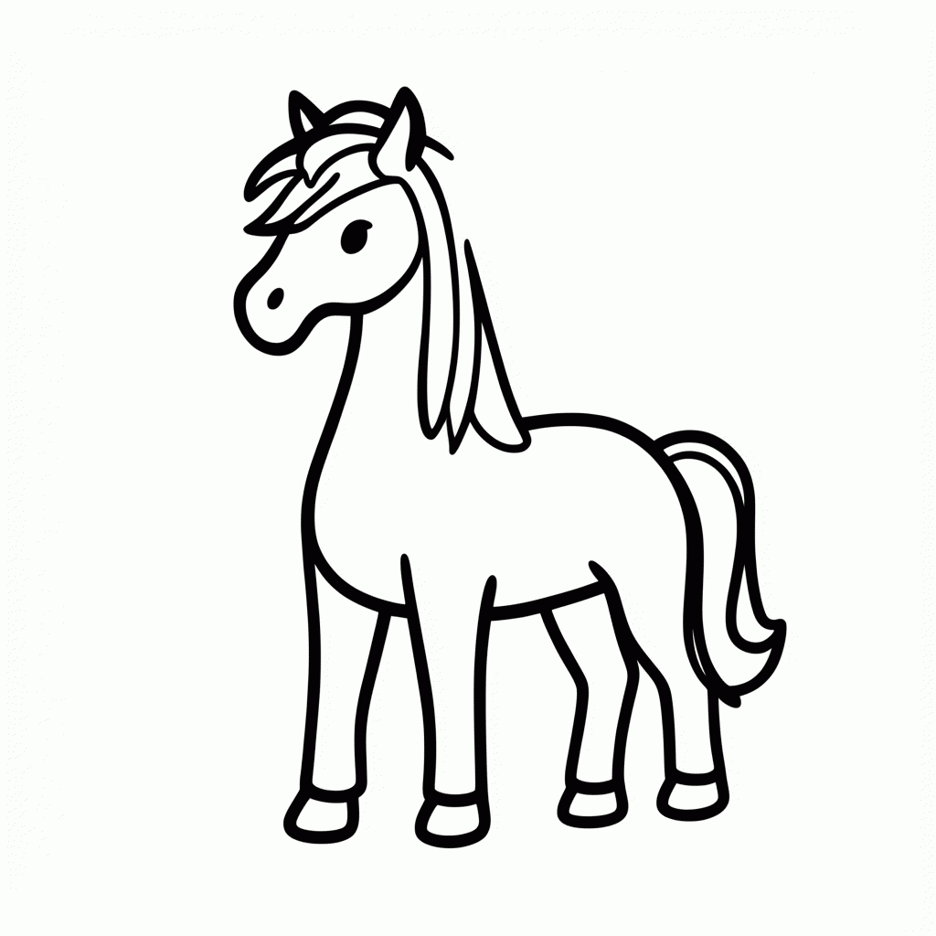 Desenho de Direhorse Cavalo para colorir e imprimir grátis em folha A4