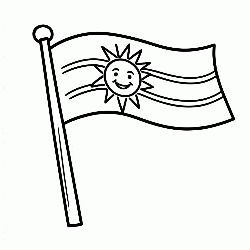 Desenho de Bandeira da Argentina para colorir e imprimir grátis em folha A4