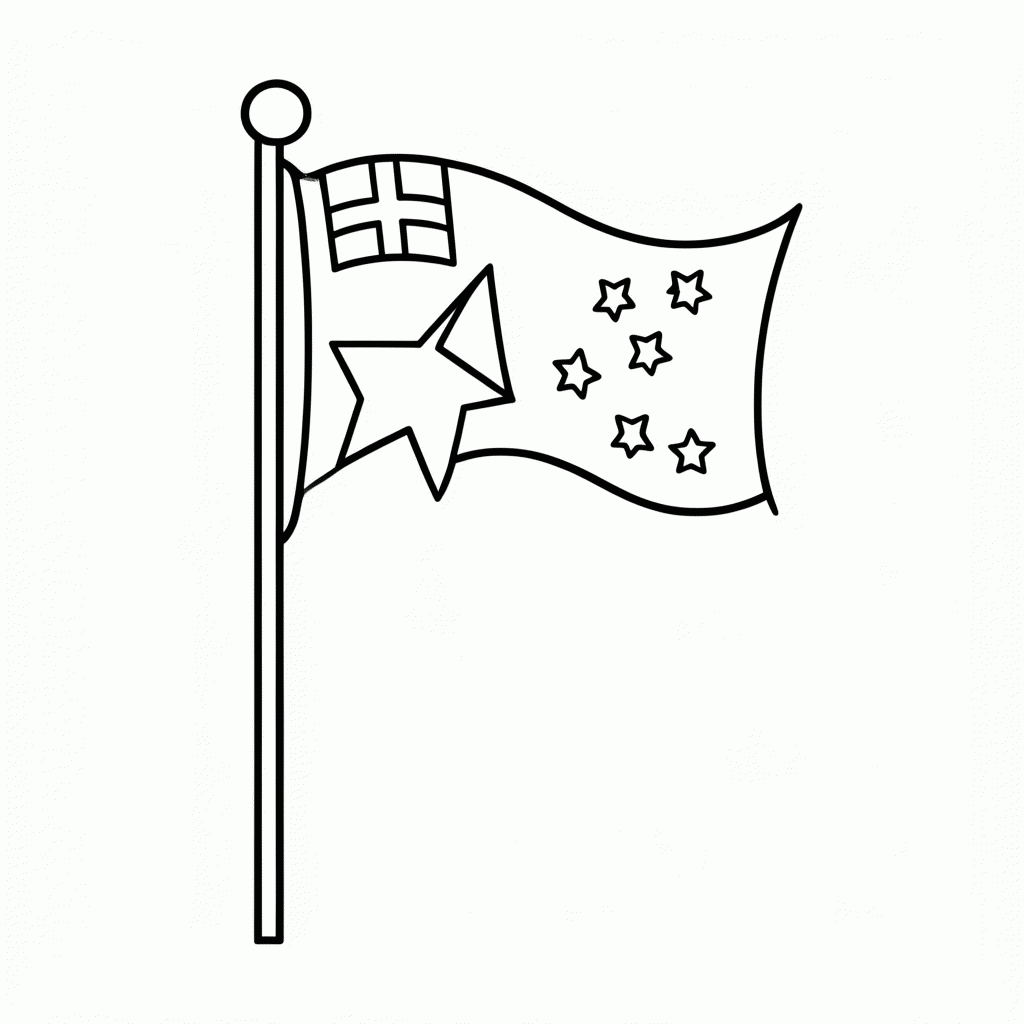 Desenho de Bandeira da Austrália para colorir e imprimir grátis em folha A4