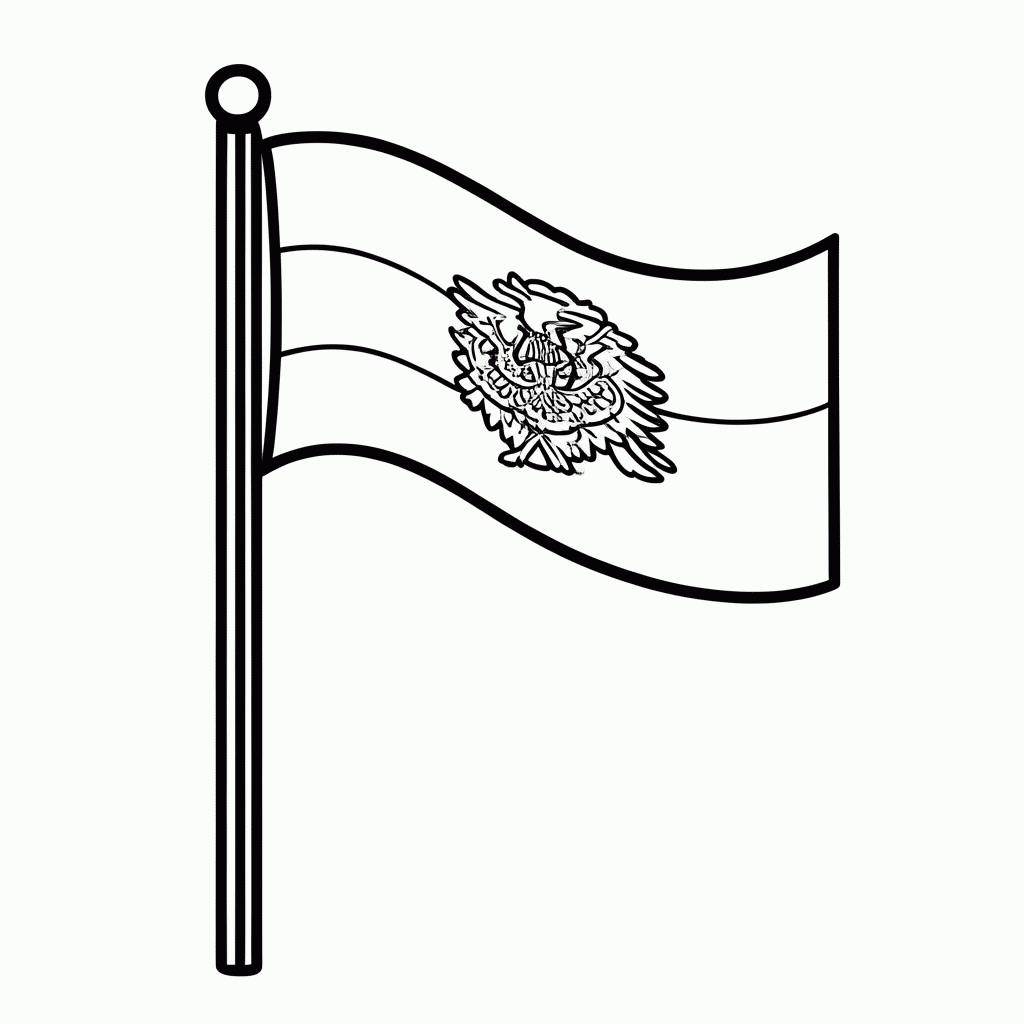 Desenho de Bandeira do Egito para colorir e imprimir grátis em folha A4
