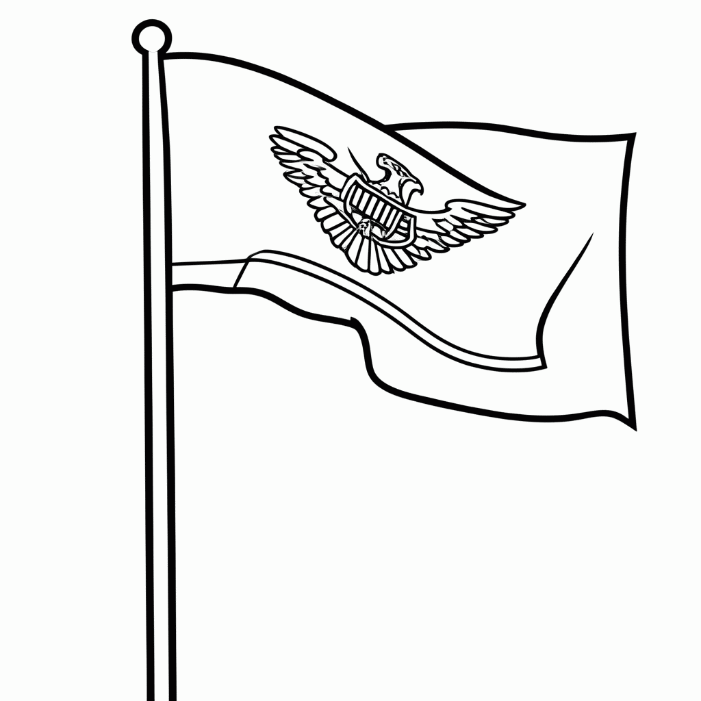 Desenho de Bandeira do Equador para colorir e imprimir grátis em folha A4