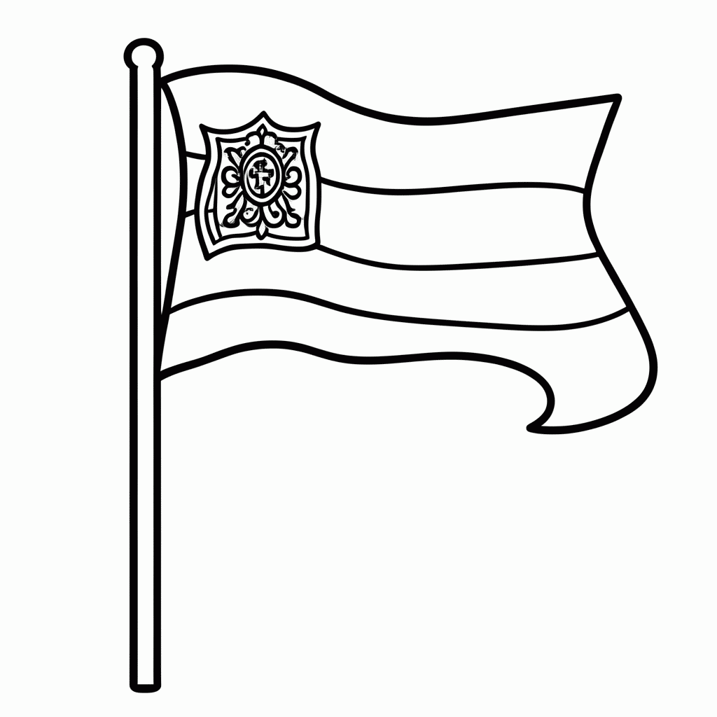 Desenho de Bandeira da Espanha para colorir e imprimir grátis em folha A4