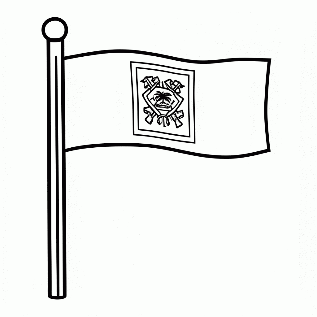 Desenho de Bandeira do Haiti para colorir e imprimir grátis em folha A4