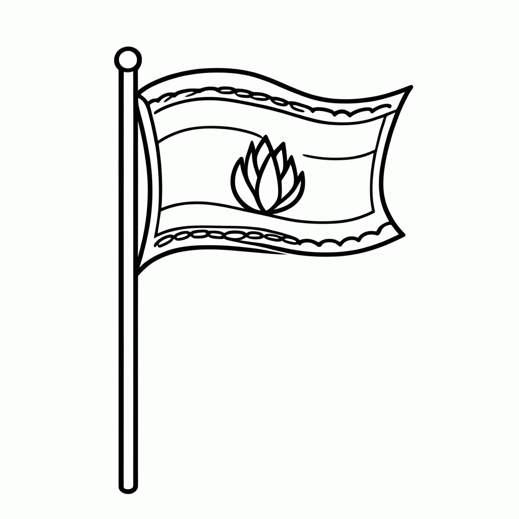 Desenho de Bandeira do Irã para colorir e imprimir grátis em folha A4