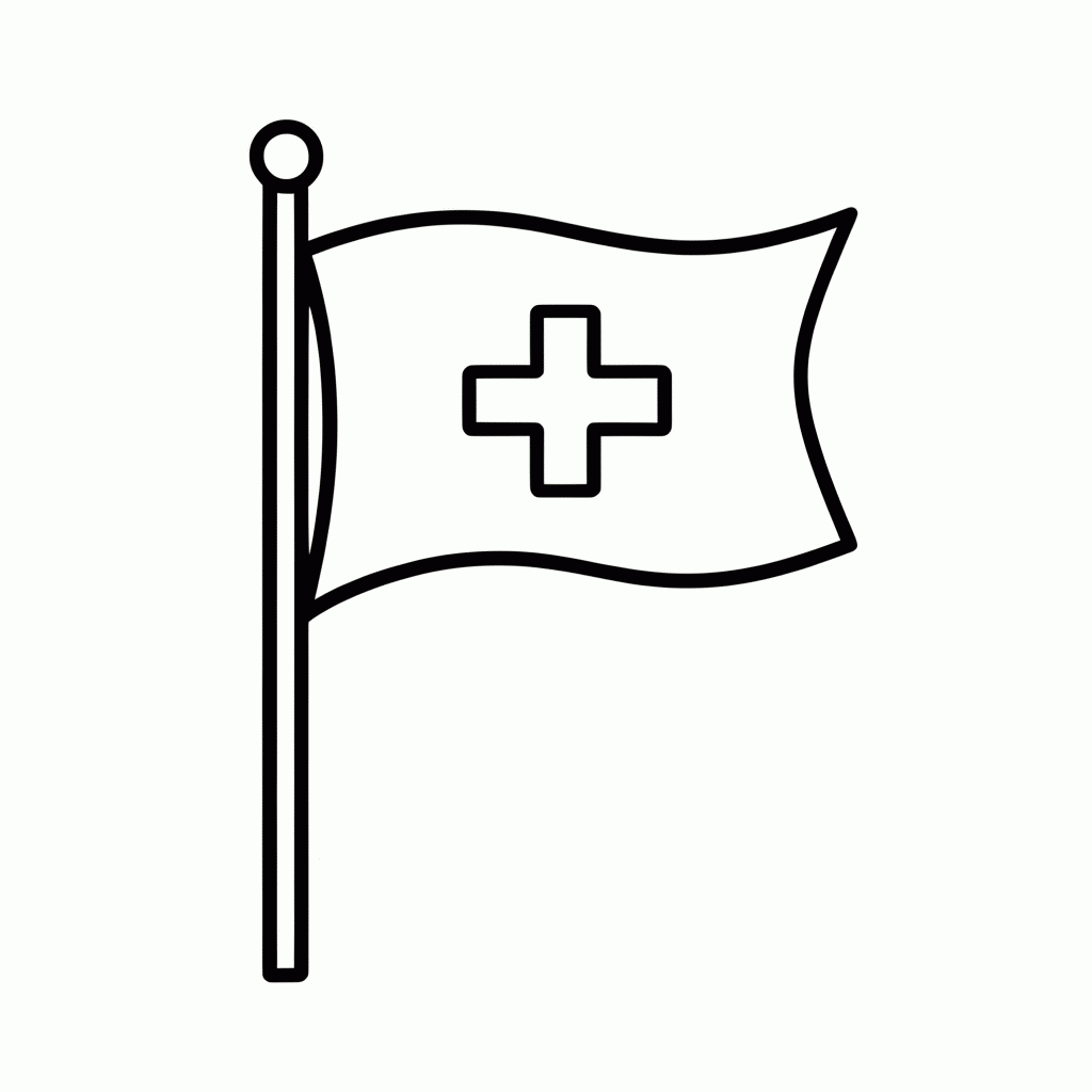 Desenho de Bandeira da Noruega para colorir e imprimir grátis em folha A4
