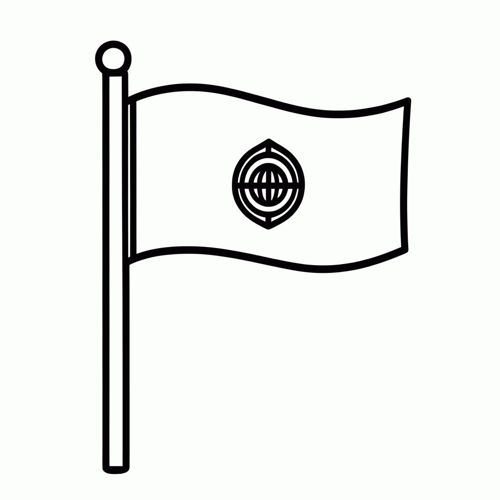 Desenho de Bandeira de Portugal para colorir e imprimir grátis em folha A4