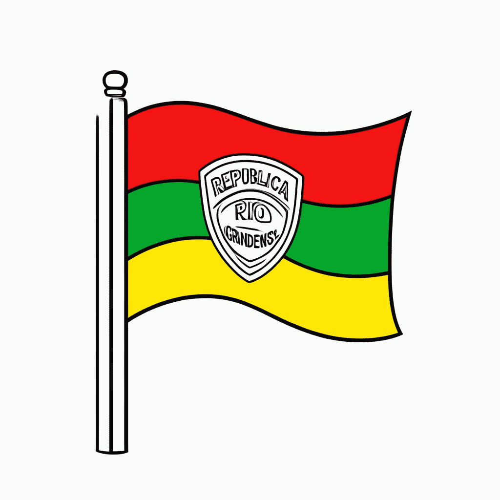 Desenho de Bandeira de Rio Grande Do Sul para colorir e imprimir grátis em folha A4