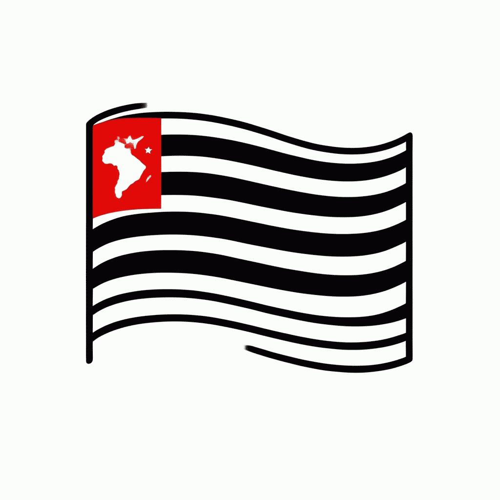 Desenho de Bandeira de Sao Paulo para colorir e imprimir grátis em folha A4