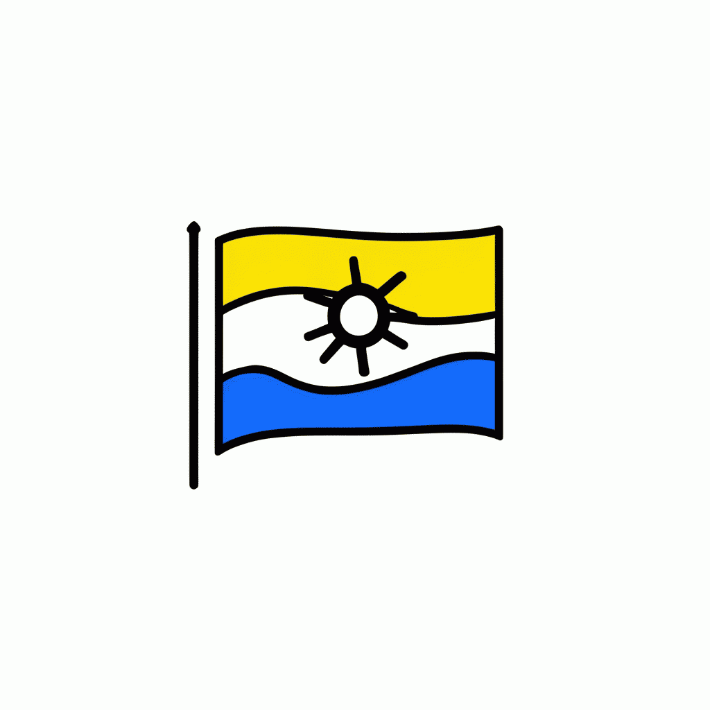 Desenho de Bandeira de Tocantins para colorir e imprimir grátis em folha A4