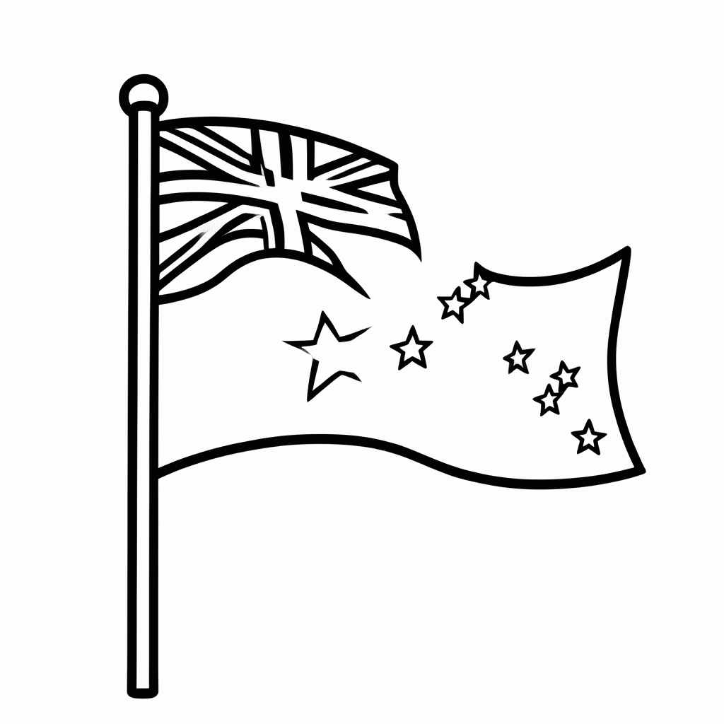 Desenho de Bandeira do(a) Australia para colorir e imprimir grátis em folha A4