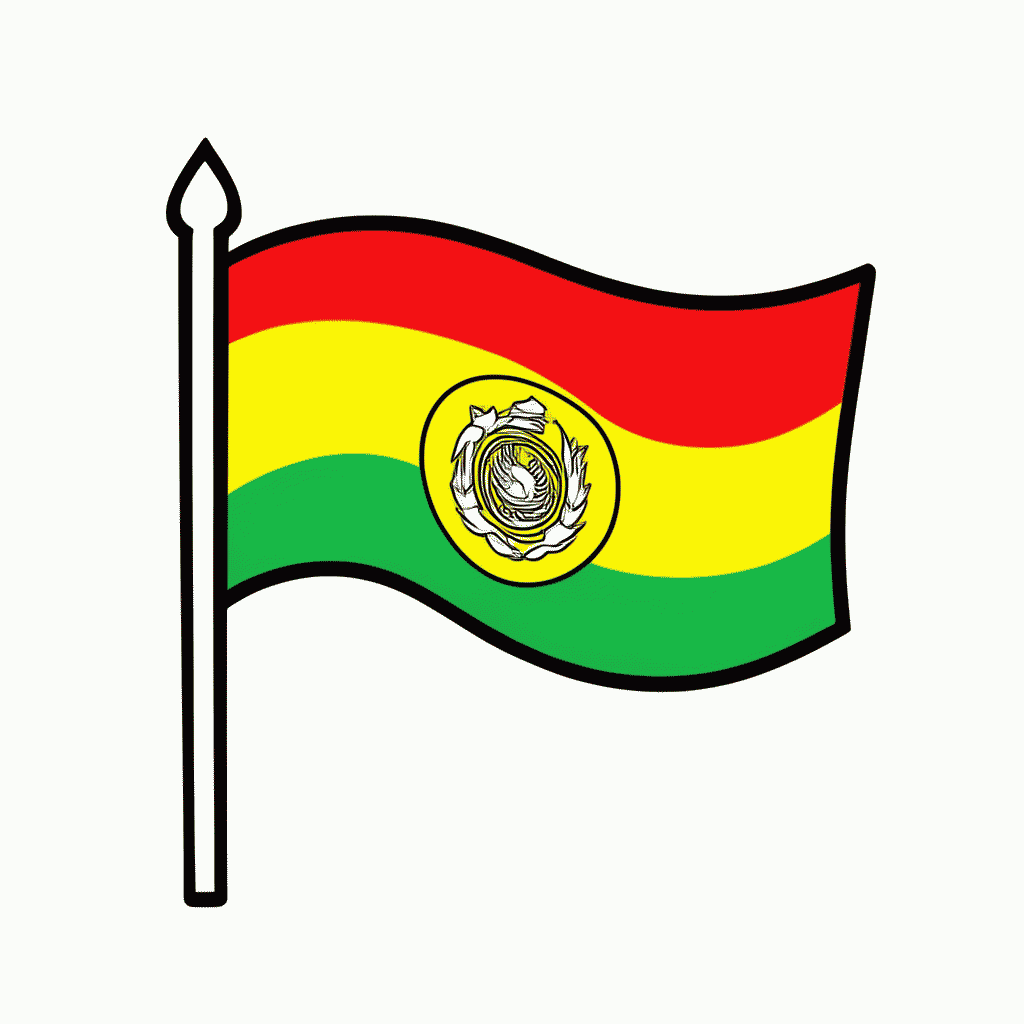 Desenho de Bandeira do(a) Bolivia para colorir e imprimir grátis em folha A4