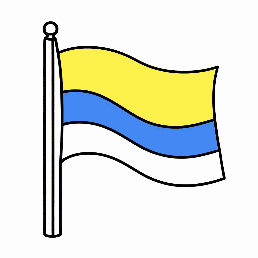 Desenho de Bandeira do(a) Colombia para colorir e imprimir grátis em folha A4