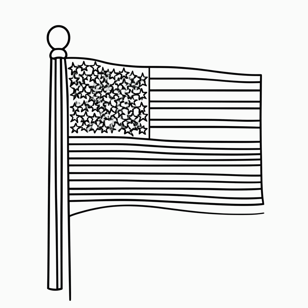 Desenho de Bandeira do(a) Estados Unidos para colorir e imprimir grátis em folha A4