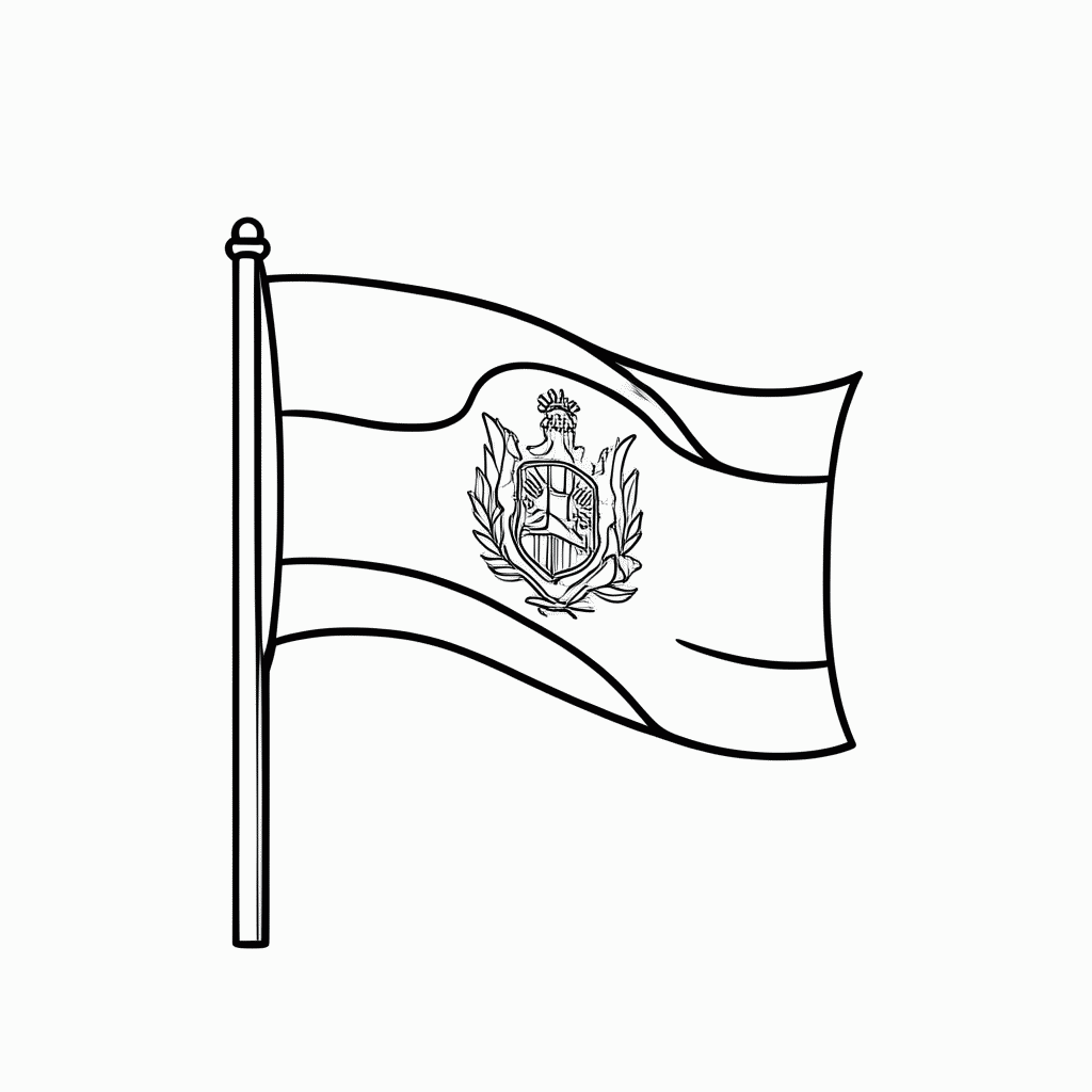 Desenho de Bandeira do(a) Paraguai para colorir e imprimir grátis em folha A4
