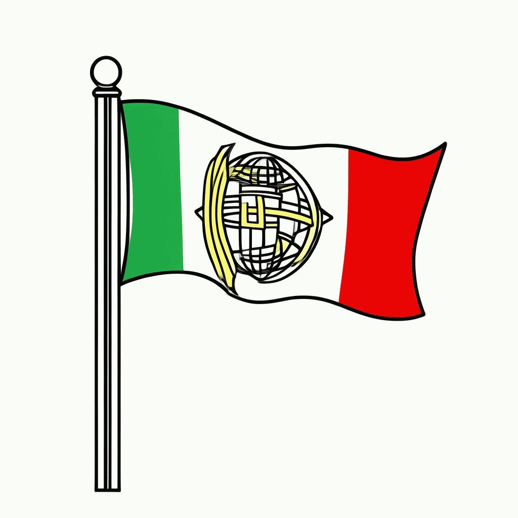 Desenho de Bandeira do(a) Portugal para colorir e imprimir grátis em folha A4