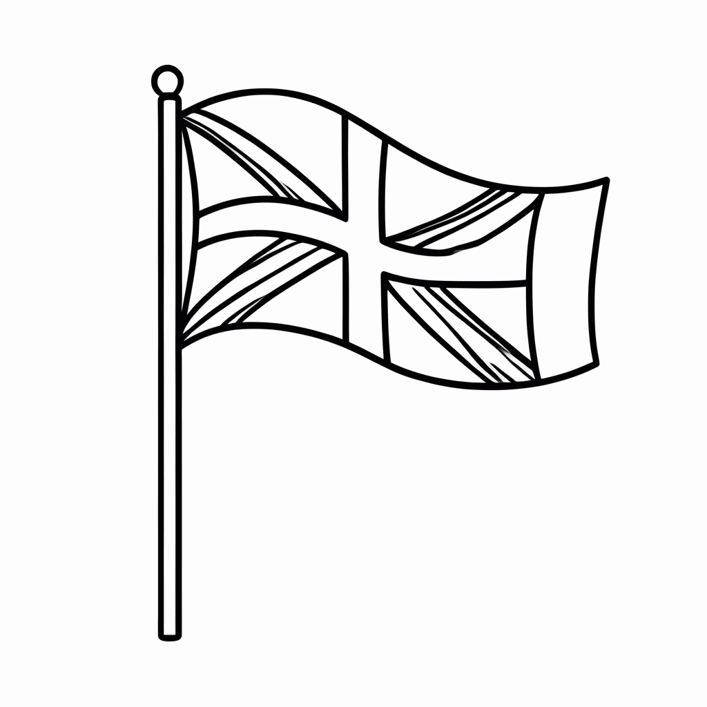 Desenho de Bandeira do(a) Reino Unido para colorir e imprimir grátis em folha A4