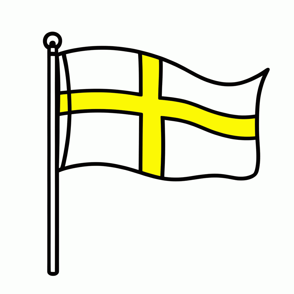 Desenho de Bandeira do(a) Suecia para colorir e imprimir grátis em folha A4