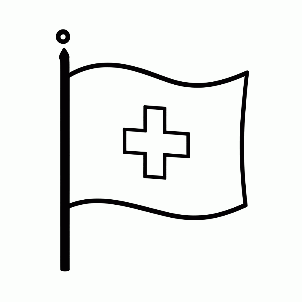 Desenho de Bandeira do(a) Suica para colorir e imprimir grátis em folha A4