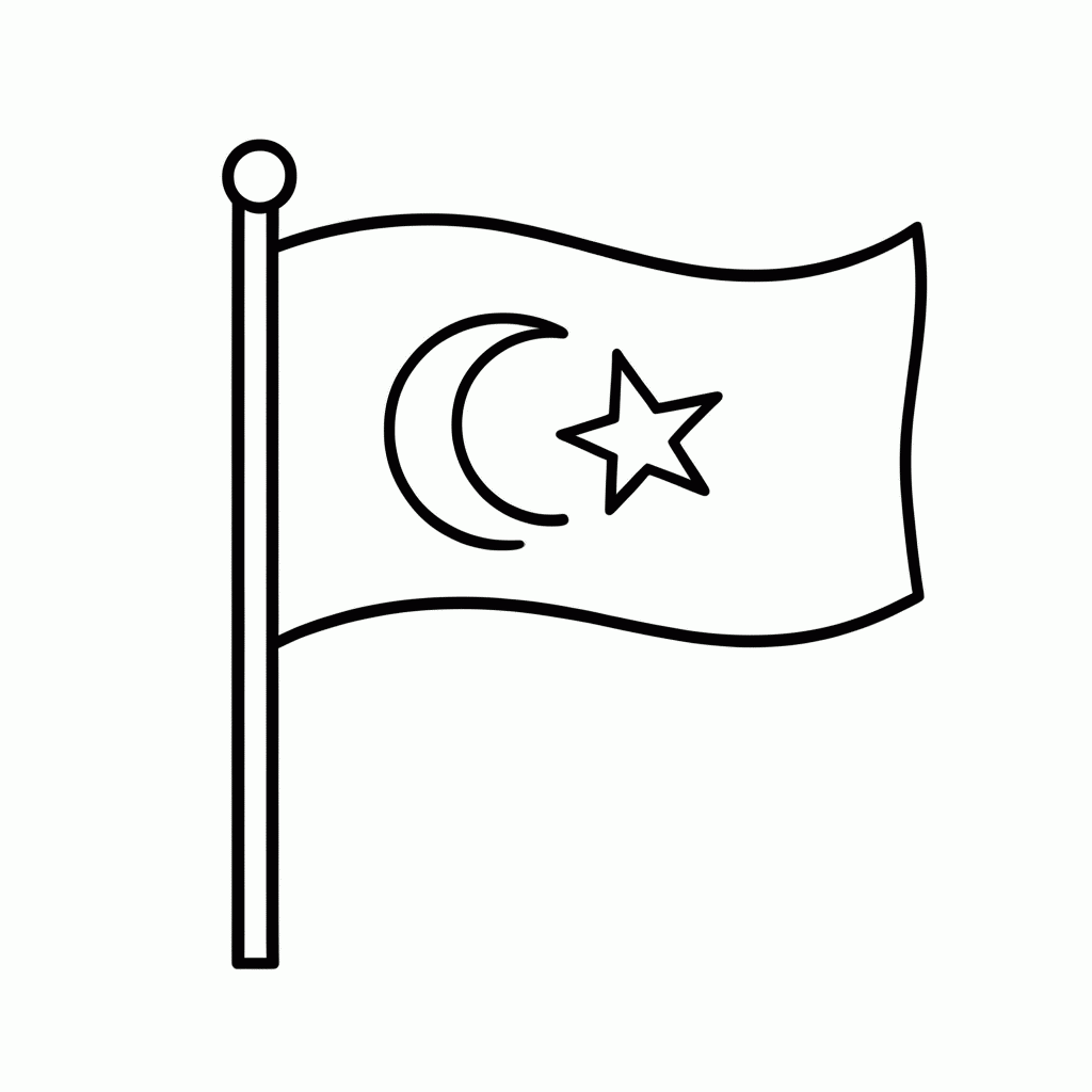Desenho de Bandeira do(a) Turquia para colorir e imprimir grátis em folha A4