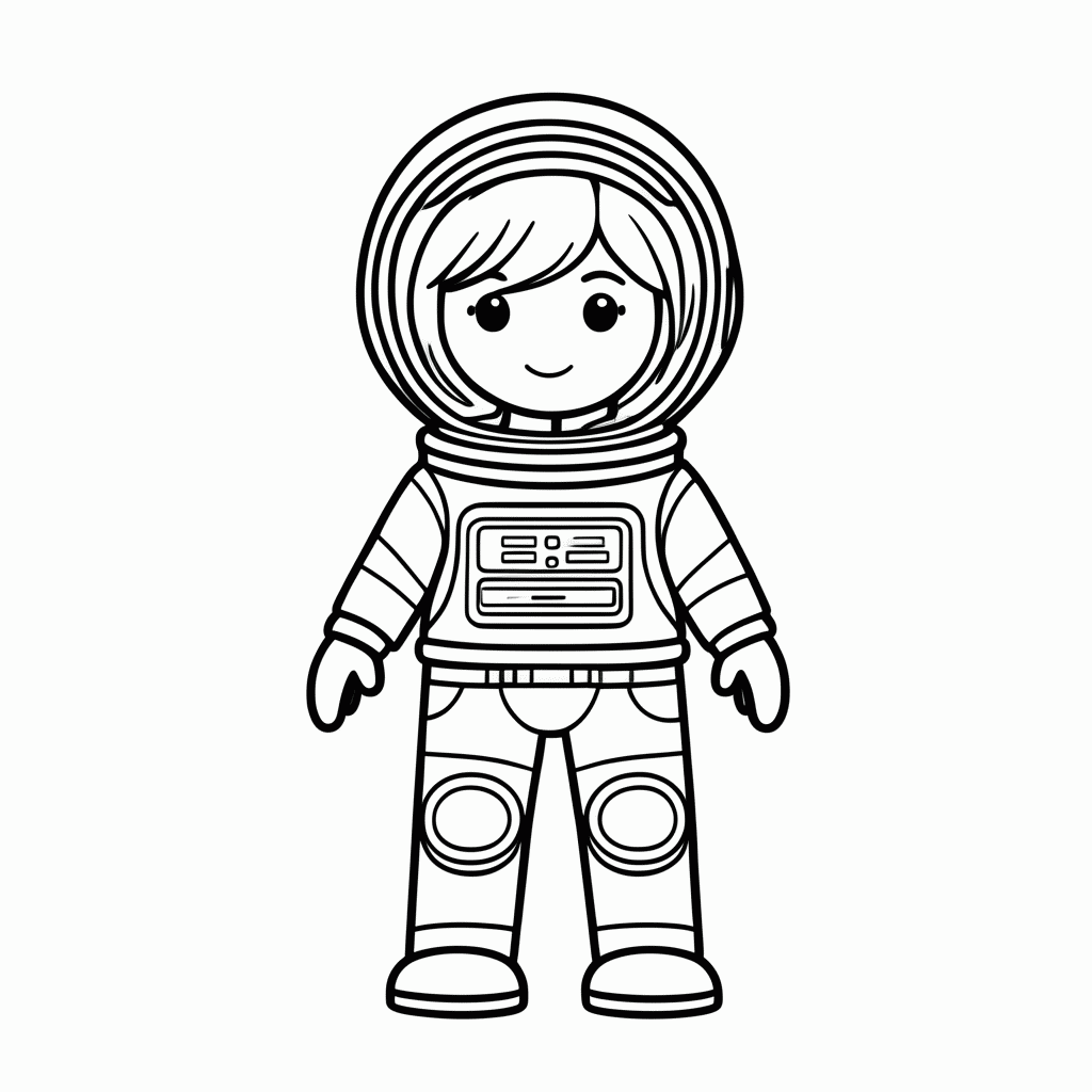 Desenho de Barbie Astronauta para colorir e imprimir grátis em folha A4