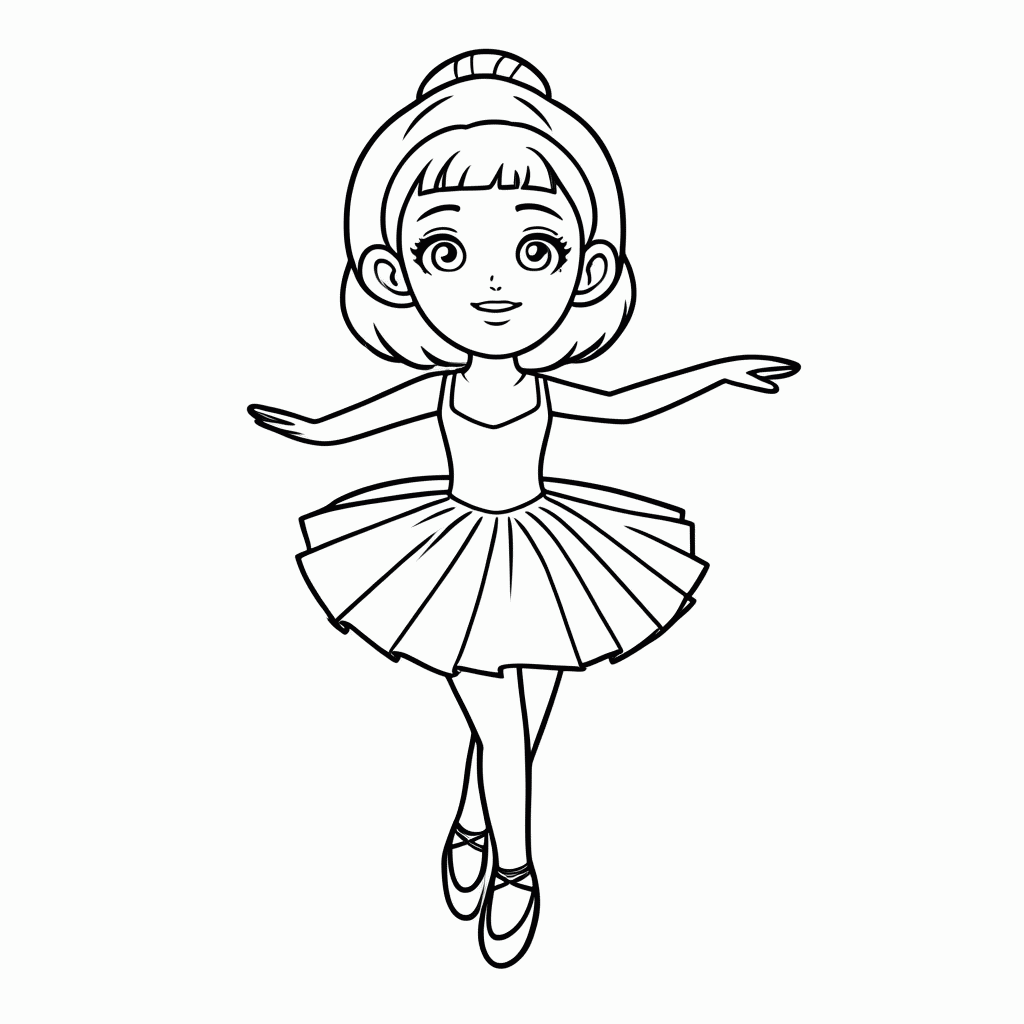 Desenho de Barbie Bailarina para colorir e imprimir grátis em folha A4