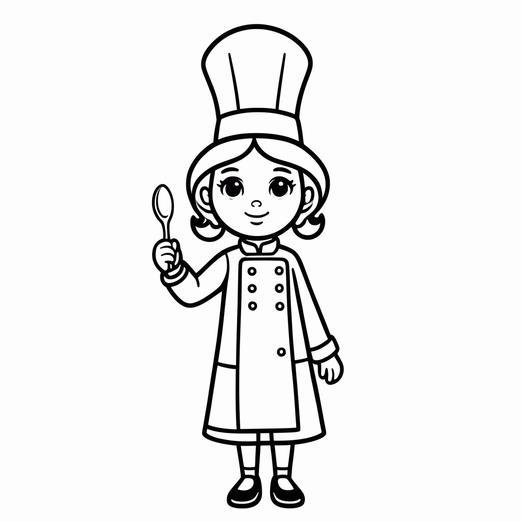 Desenho de Barbie Chef para colorir e imprimir grátis em folha A4