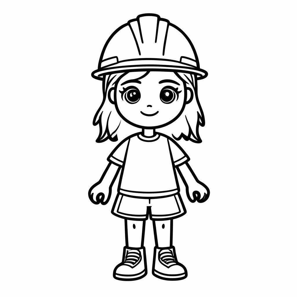 Desenho de Barbie Engenheira para colorir e imprimir grátis em folha A4