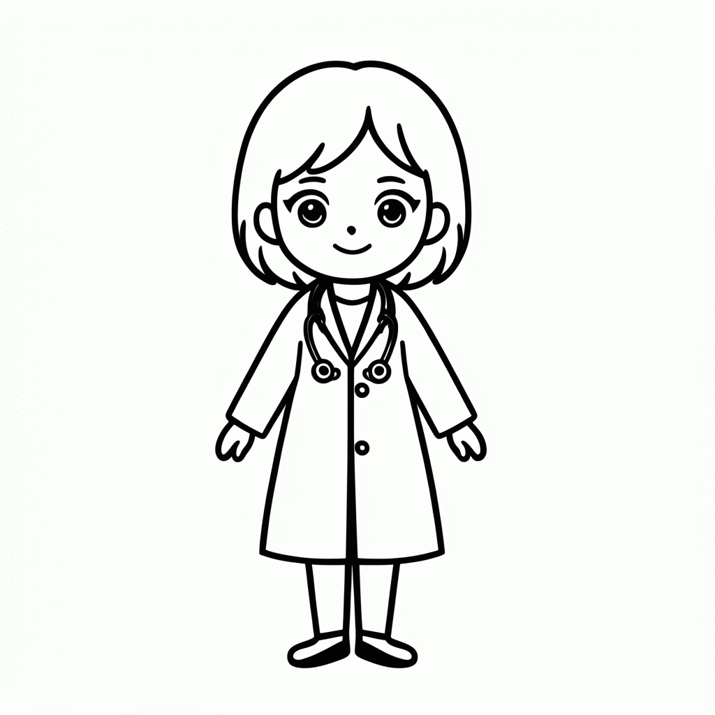 Desenho de Barbie Medica para colorir e imprimir grátis em folha A4