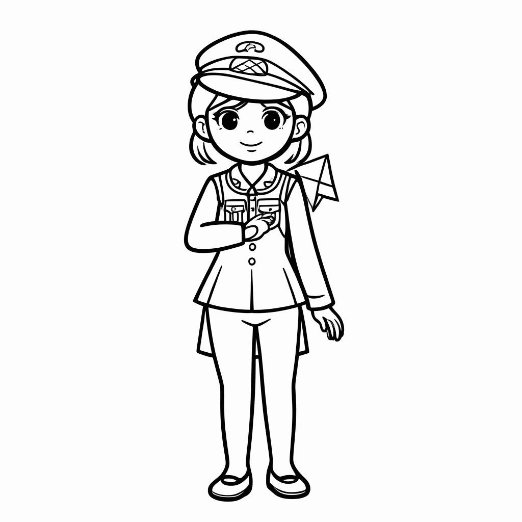 Desenho de Barbie Pilota para colorir e imprimir grátis em folha A4