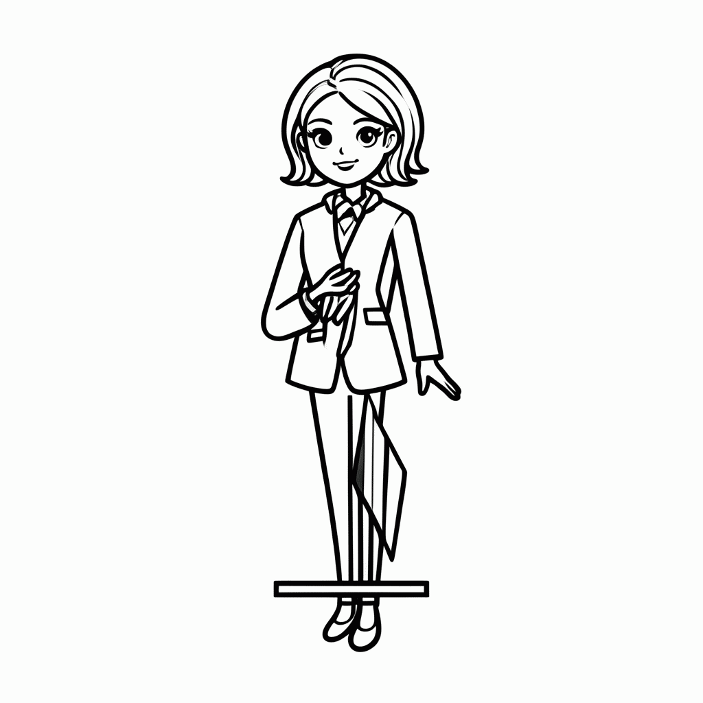 Desenho de Barbie Presidente para colorir e imprimir grátis em folha A4