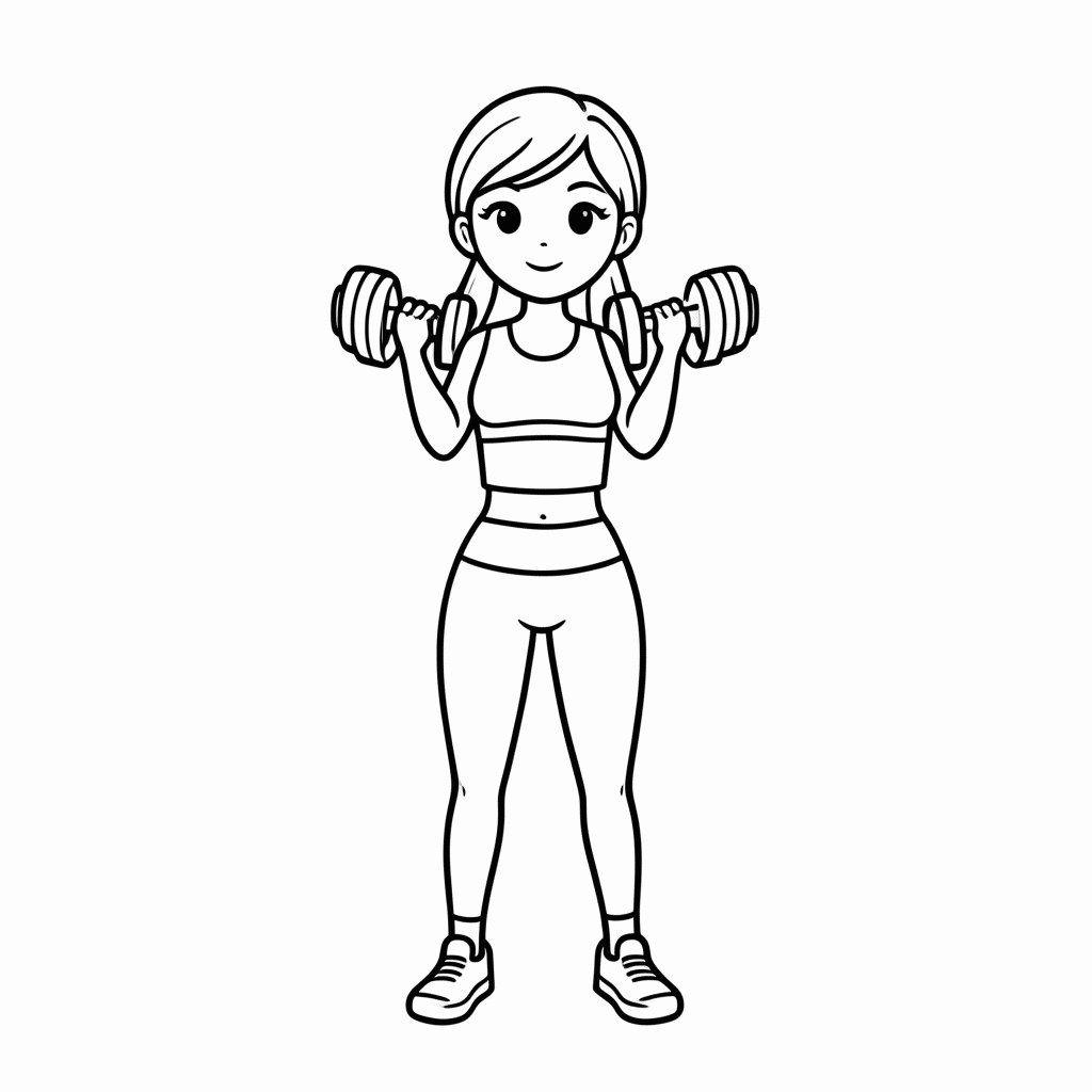 Desenho de Barbie Roupa Academia para colorir e imprimir grátis em folha A4