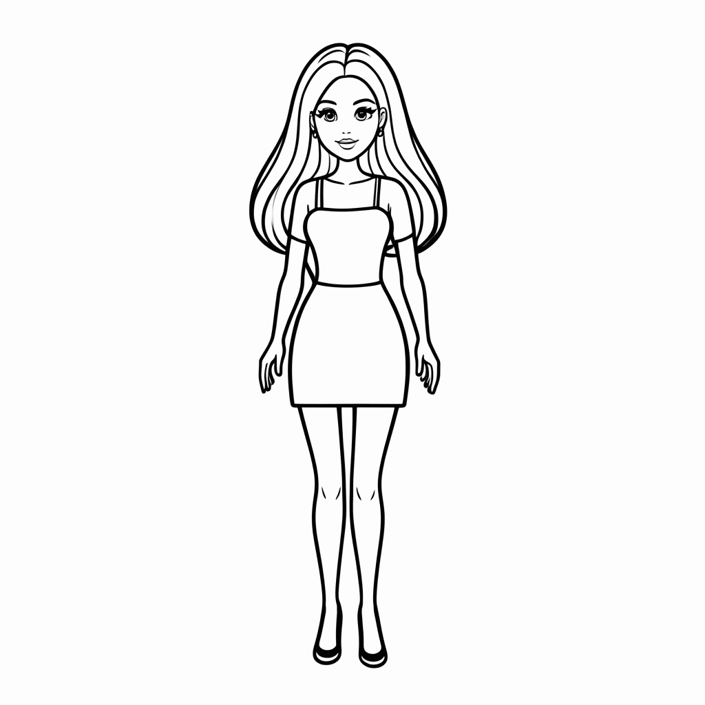 Desenho de Barbie Pop Star para colorir e imprimir grátis em folha A4