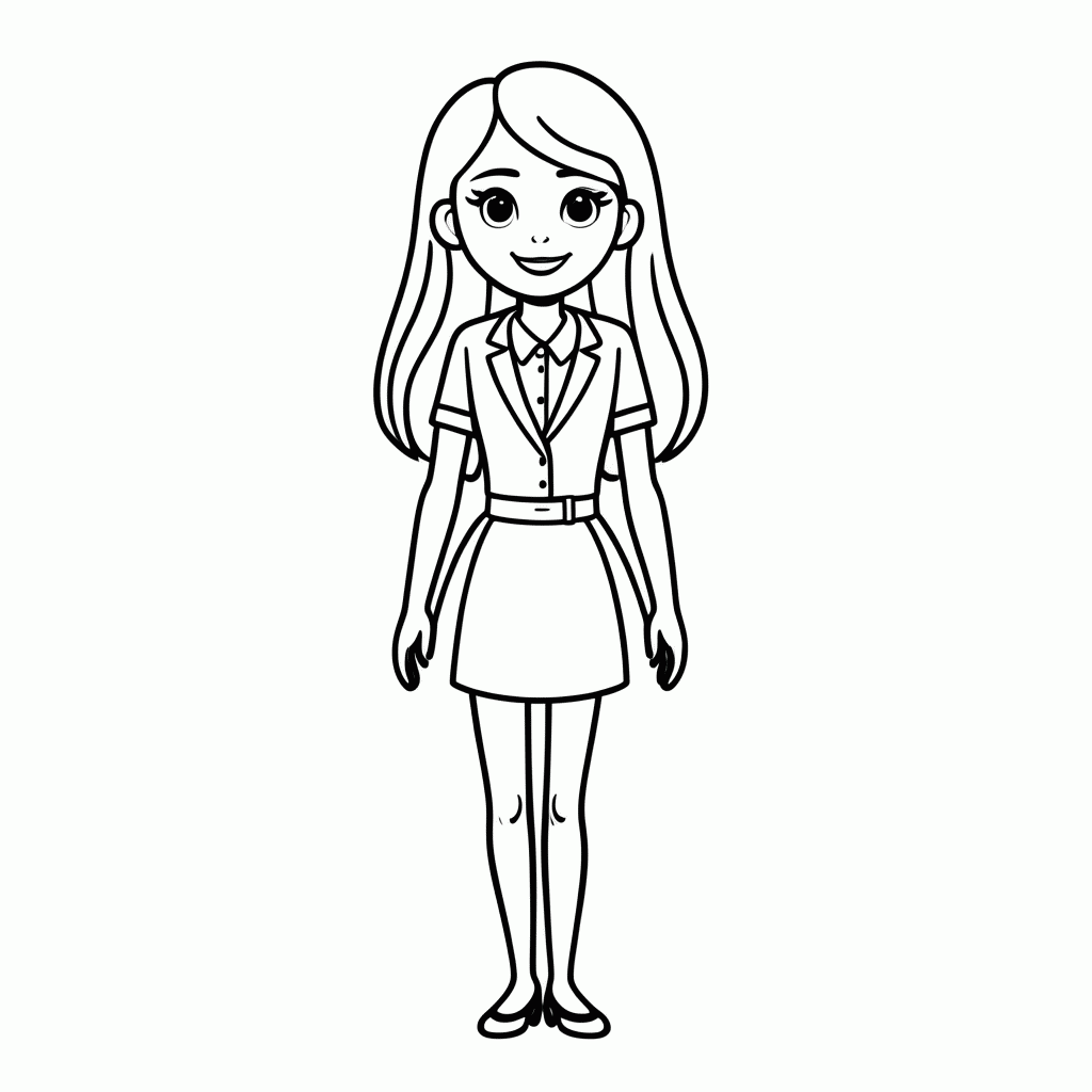 Desenho de Barbie Professora para colorir e imprimir grátis em folha A4