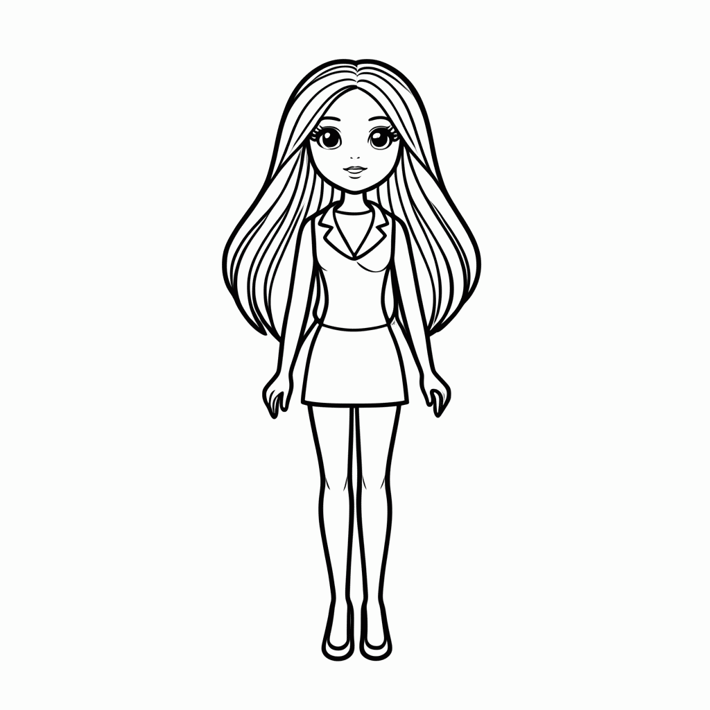 Desenho de Barbie Veterinaria para colorir e imprimir grátis em folha A4