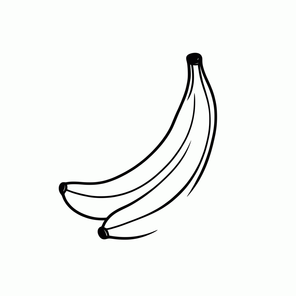 Desenho de Banana Grande para colorir e imprimir grátis em folha A4