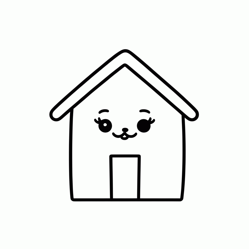 Desenho de Casa Simples para colorir e imprimir grátis em folha A4
