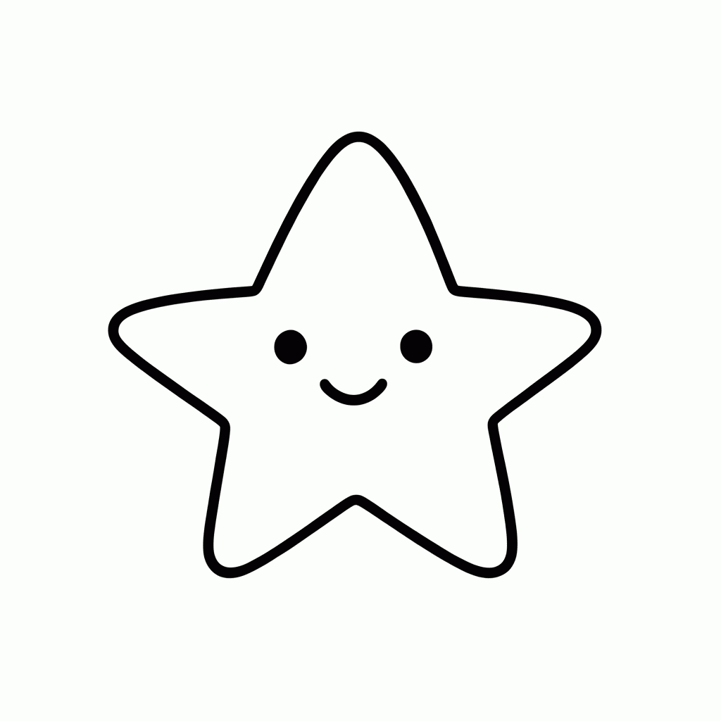 Desenho de Estrela Grande para colorir e imprimir grátis em folha A4