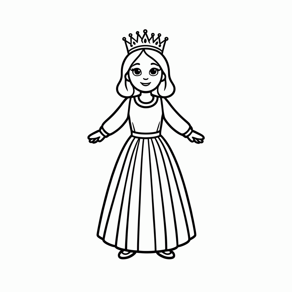 Desenho de Rainha Ester para colorir e imprimir grátis em folha A4