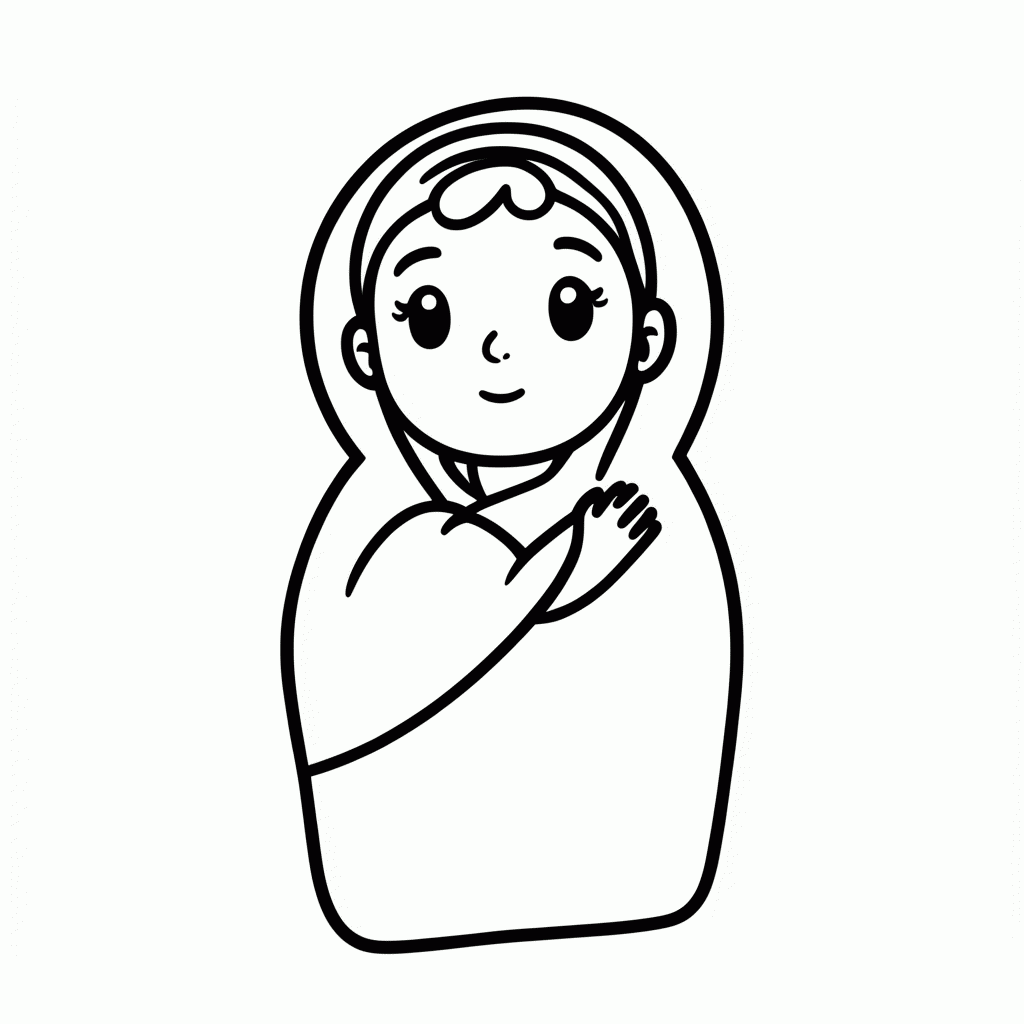 Desenho de O Bebê Jesus para colorir e imprimir grátis em folha A4