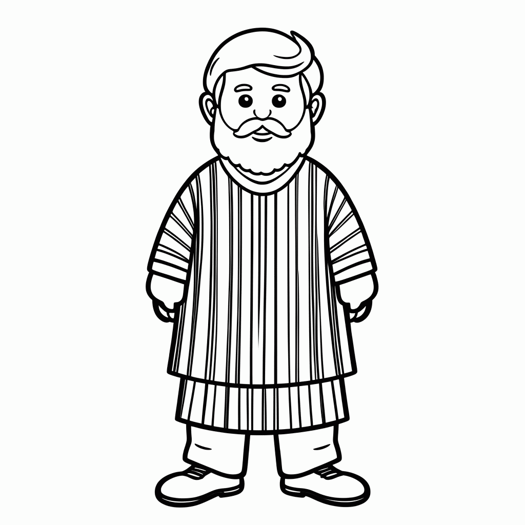 Desenho de José e a Túnica Colorida para colorir e imprimir grátis em folha A4