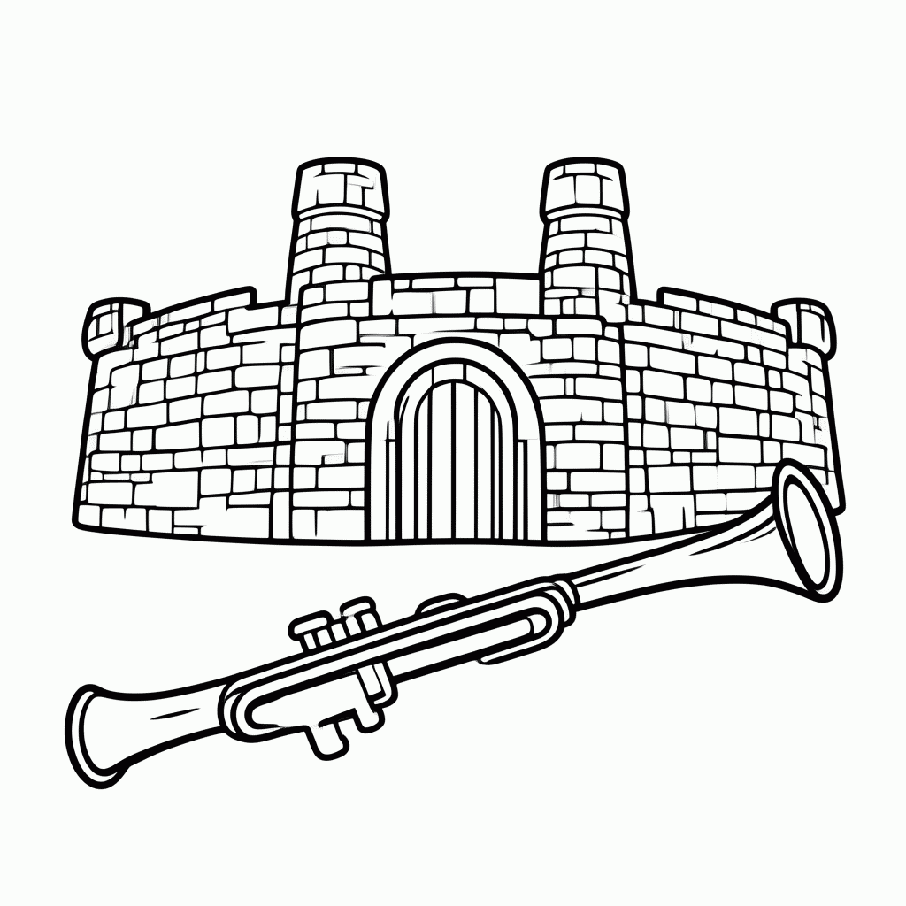 Desenho de As Muralhas de Jericó para colorir e imprimir grátis em folha A4