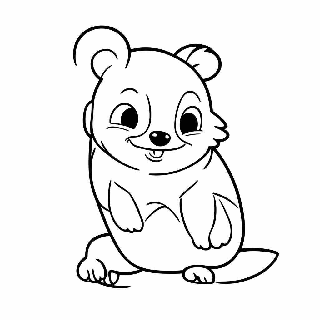 Desenho de Brasil — Capivara para colorir e imprimir grátis em folha A4