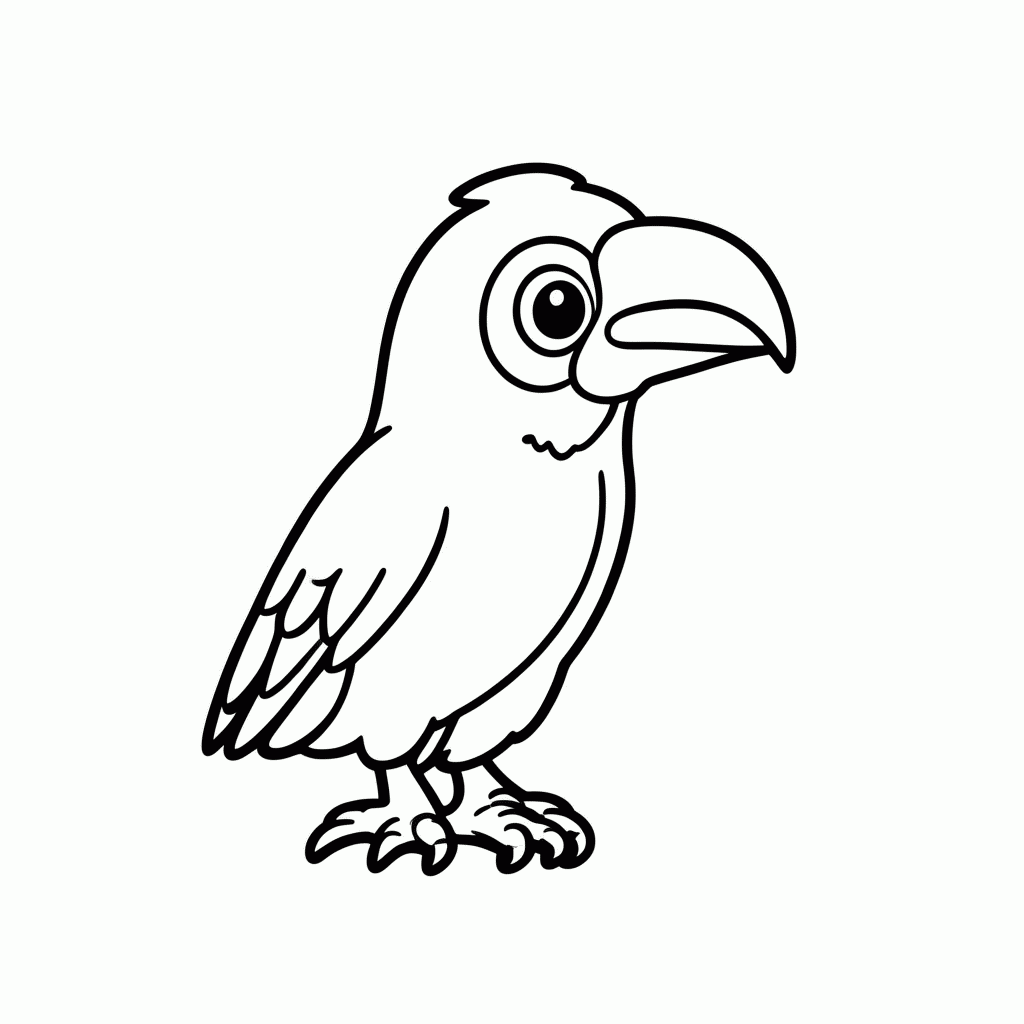 Desenho de Brasil — Tucano para colorir e imprimir grátis em folha A4