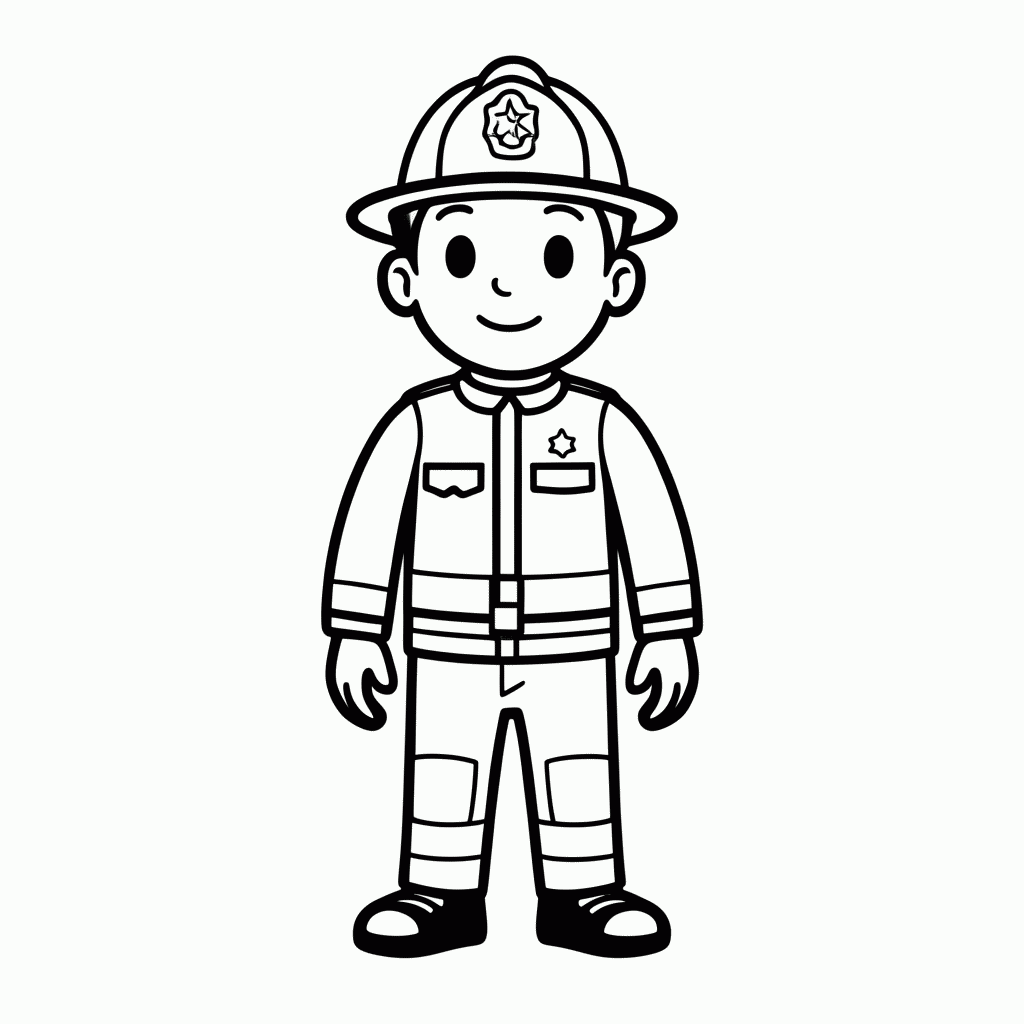 Desenho de Policial Uniforme Quepe para colorir e imprimir grátis em folha A4