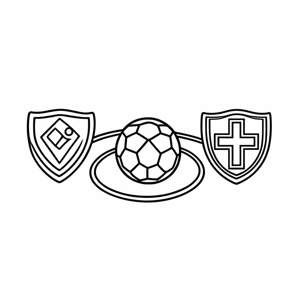Desenho de Bola com Escudos Brasil x Noruega para Colorir para colorir e imprimir grátis em folha A4