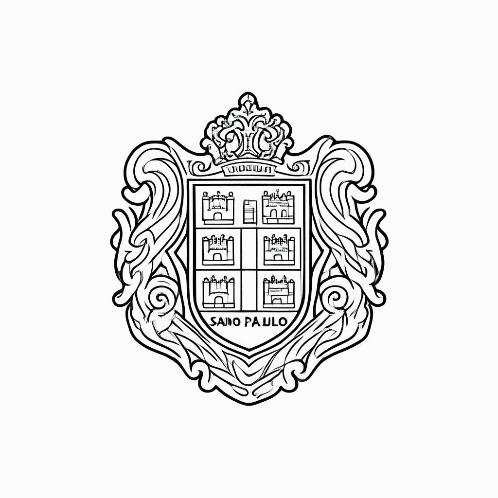 Desenho de Brasao Cidade Sao Paulo para colorir e imprimir grátis em folha A4
