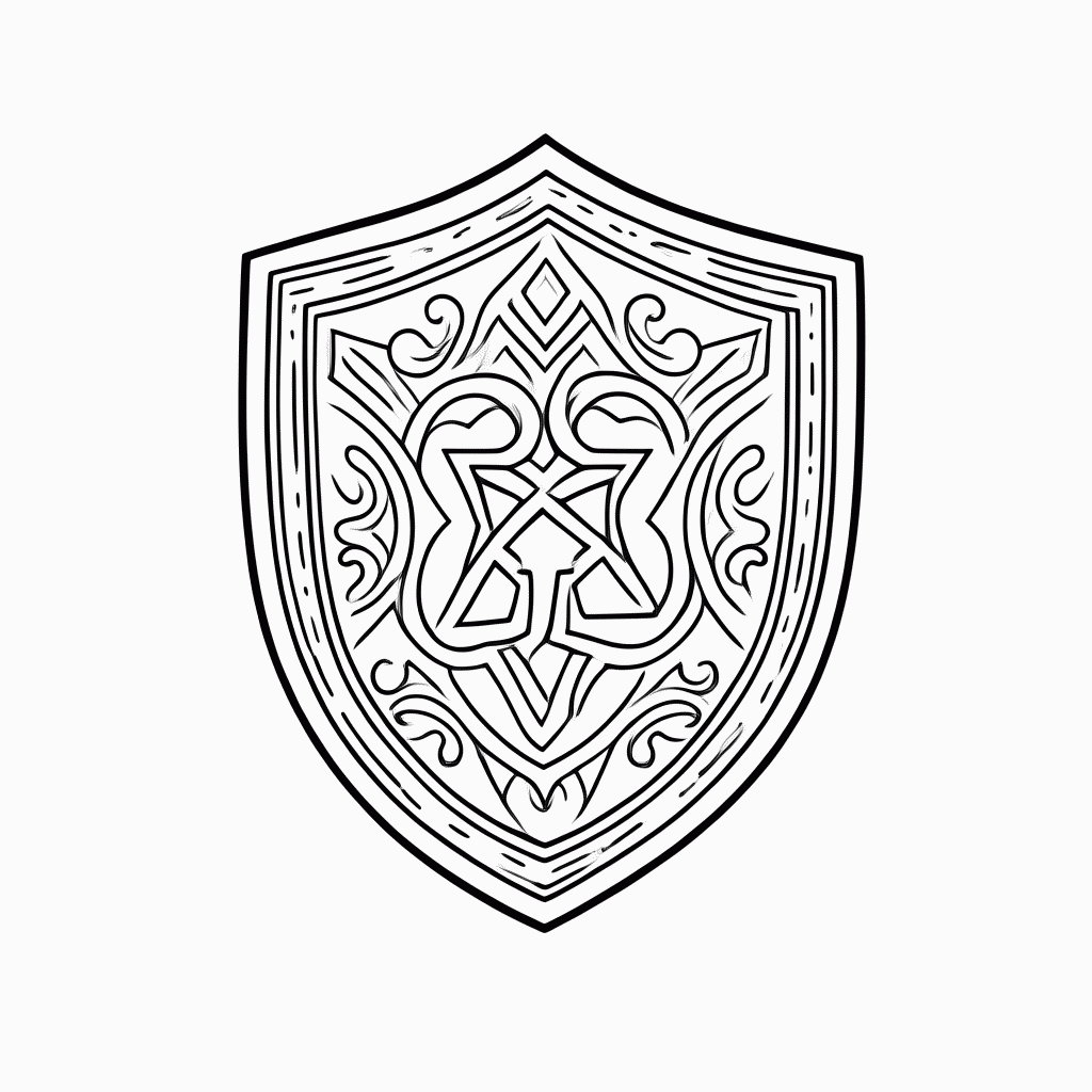 Desenho de Escudo Viking Rune para colorir e imprimir grátis em folha A4